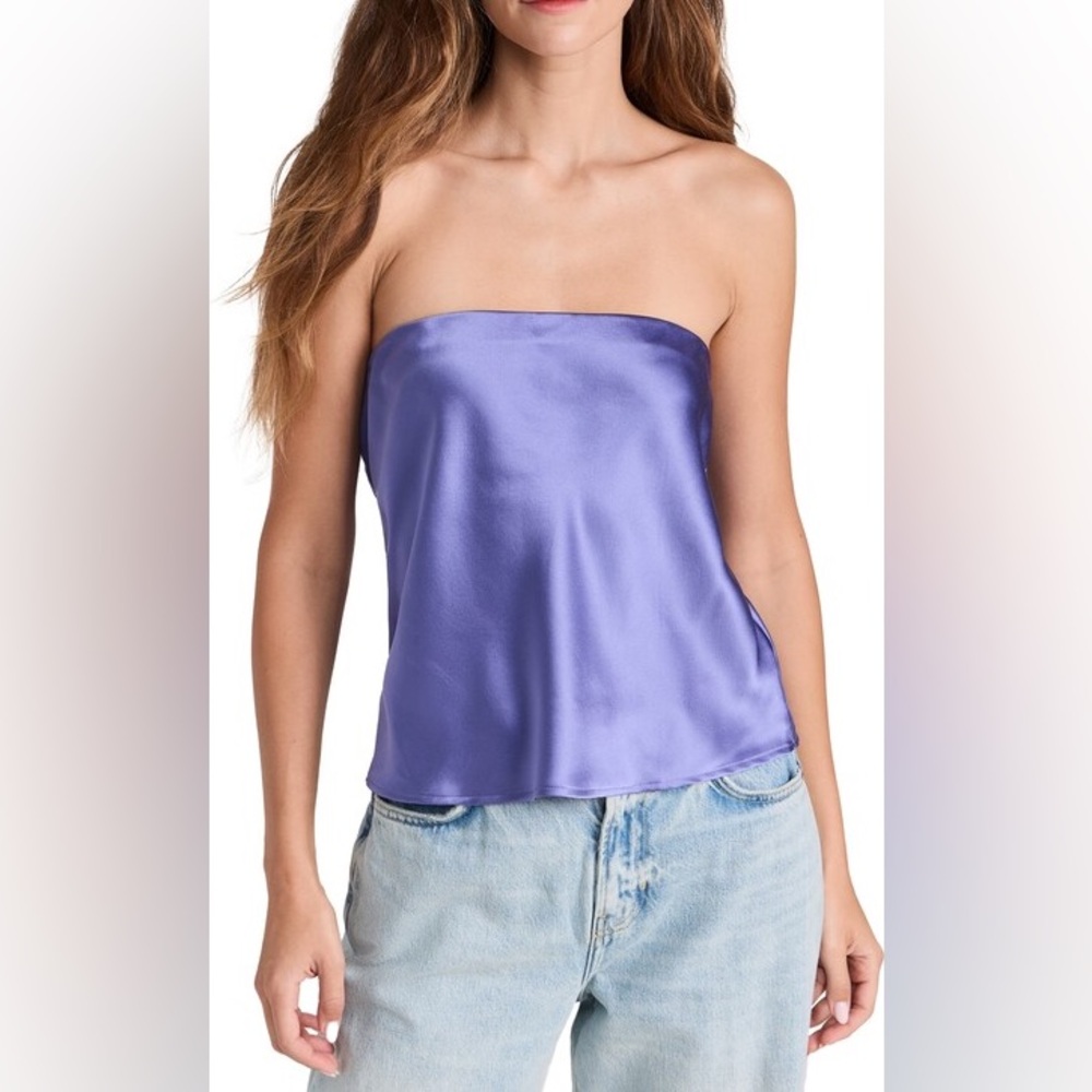 Reformation Silk strapless top